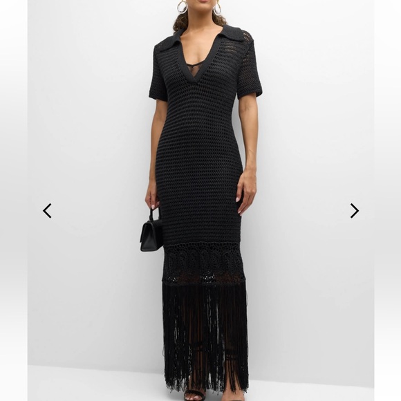 NWT A.L.C. Valerie Open-Knit Fringe Maxi Dress Small